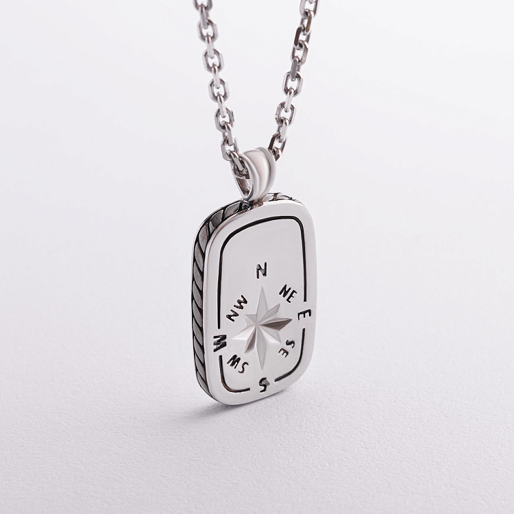 Чоловіче срібне кольє "Роза вітрів" Zancan EXC455L від ювелірного магазину Онікс - 1