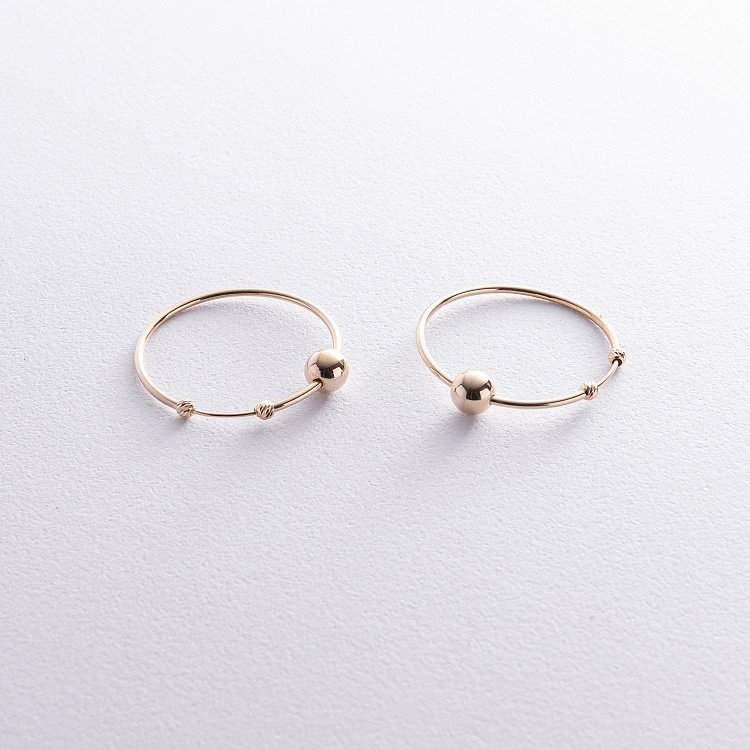 Серьги - кольца Гармония в желтом золоте с07315 от ювелирного магазина Оникс - 4