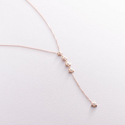 Золоте кольє "Зірочки" з фіанітами кол0149 №10