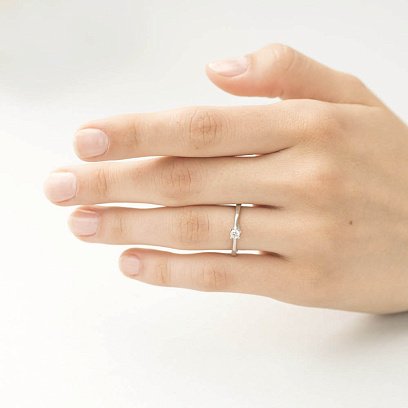 Золота заручальна каблучка з фіанітом к05167 №5