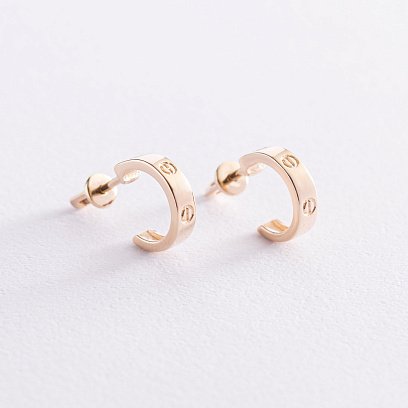 Золоті сережки - пусети "Love" с07520 №3