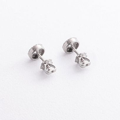 Срібні сережки - пусети з фіанітами 902-00103 №3