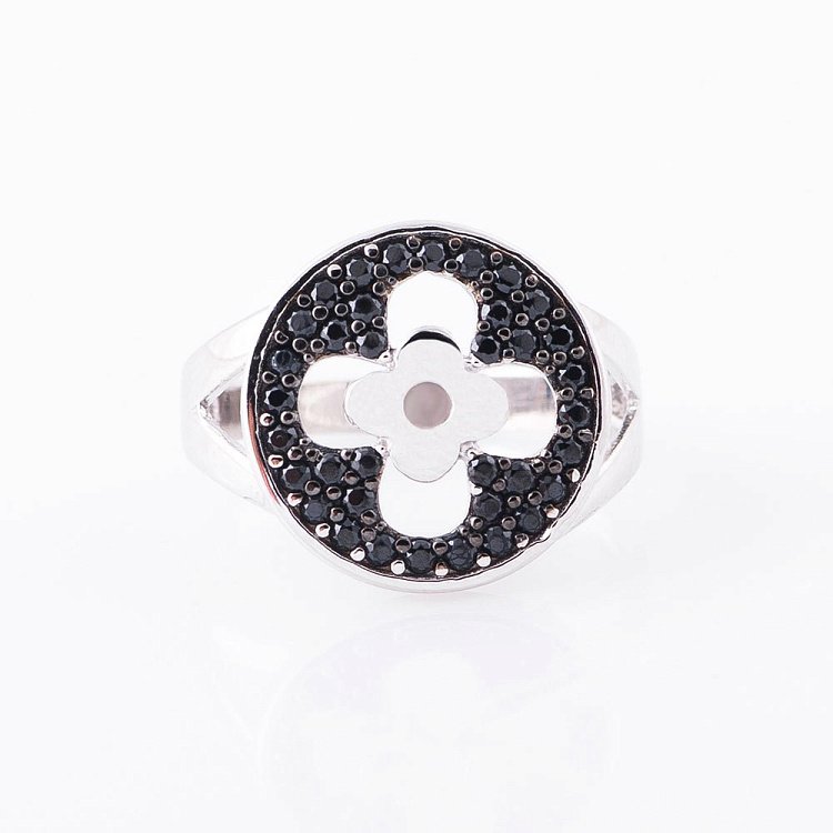 Золота каблучка "Конюшина" к05188 від ювелірного магазину Онікс - 2