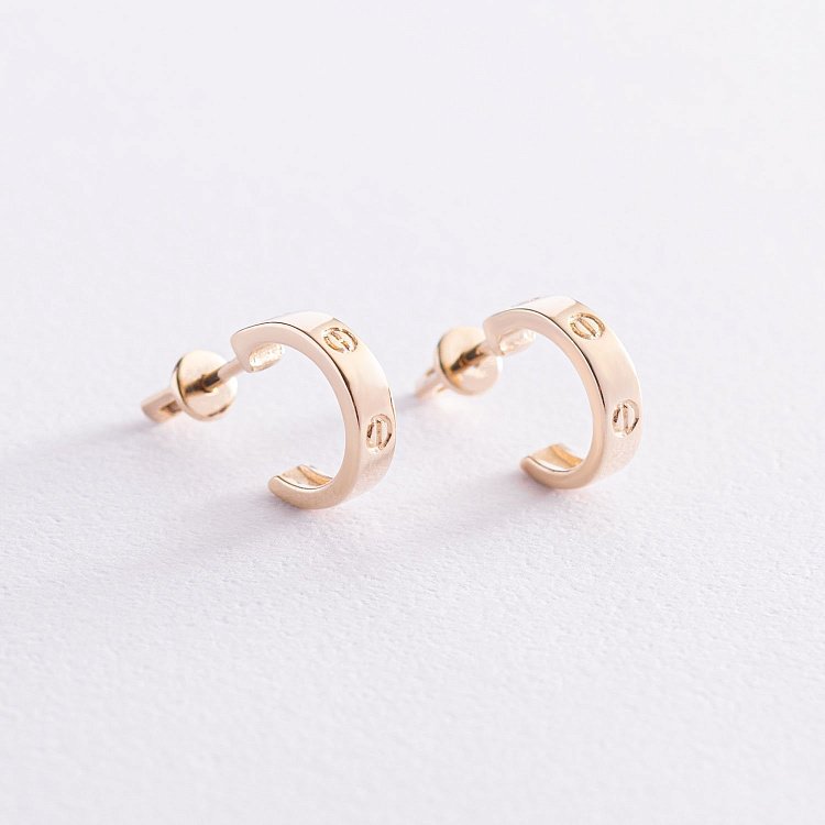 Золоті сережки - пусети "Love" с07520 від ювелірного магазину Онікс - 3