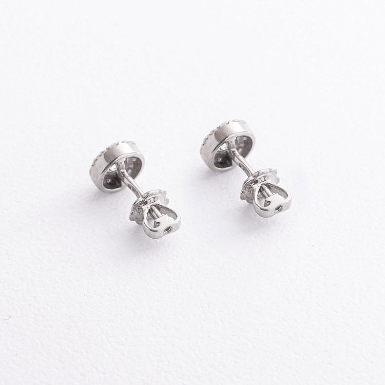 Срібні сережки - пусети з фіанітами 902-00103 від ювелірного магазину Онікс - 2