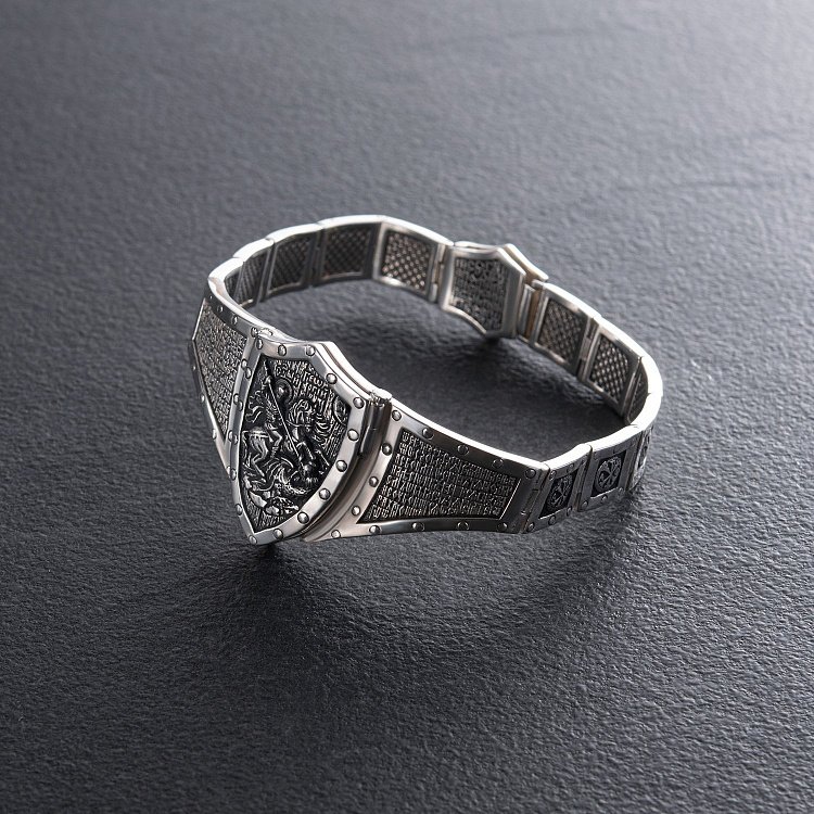 Срібний браслет "Георгій Переможець" 030 від ювелірного магазину Онікс