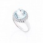 Срібний перстень з блакитним топазом і фіанітами 111433 от ювелирного магазина Оникс