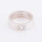 Серебряное обручальное кольцо с фианитом 111909 от ювелирного магазина Оникс - 2