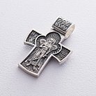 Серебряный крест "Распятие Христово. Ангел Хранитель"  с чернением 132566 от ювелирного магазина Оникс - 6