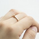 Золотое помолвочное кольцо с фианитом к03539 от ювелирного магазина Оникс - 4