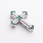 Хрестик у білому золоті (діаманти, смарагди) пб0393ca от ювелирного магазина Оникс