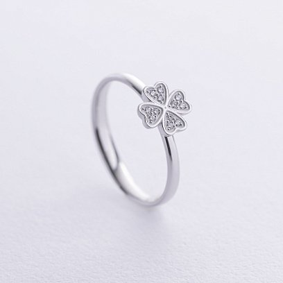 Золота каблучка "Конюшина" з діамантами 238561121