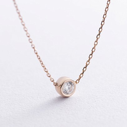 Кольє у жовтому золоті з діамантом 719123121 №4