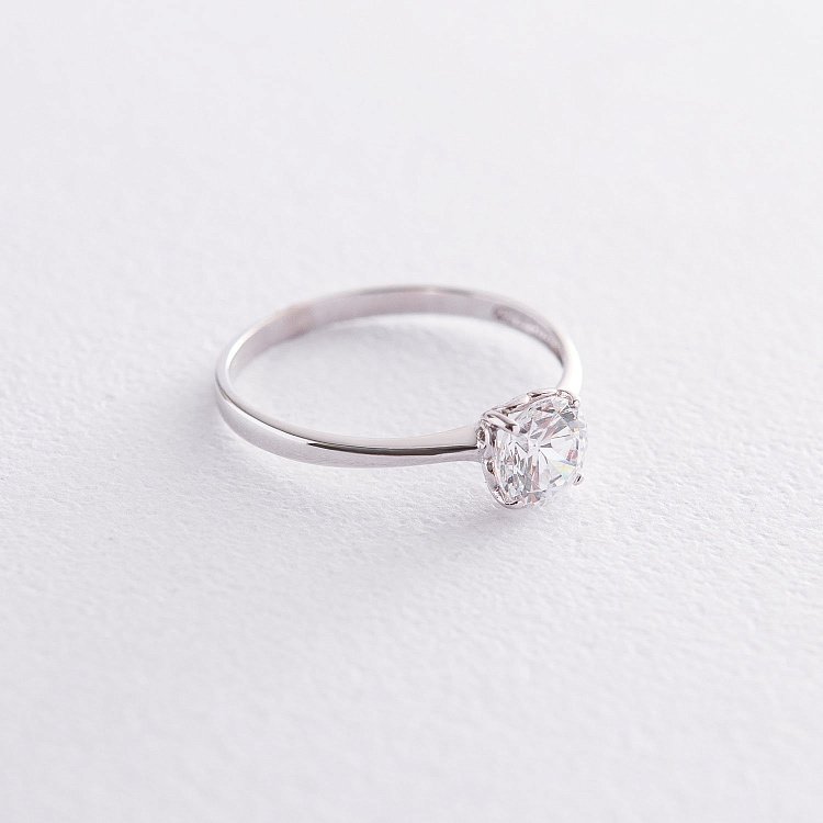 Заручальна золота каблучка "Серце" (фіаніти) к06629 - 1 Заручальна золота каблучка "Серце" (фіаніти) к06629 від ювелірного магазину Онікс - 1