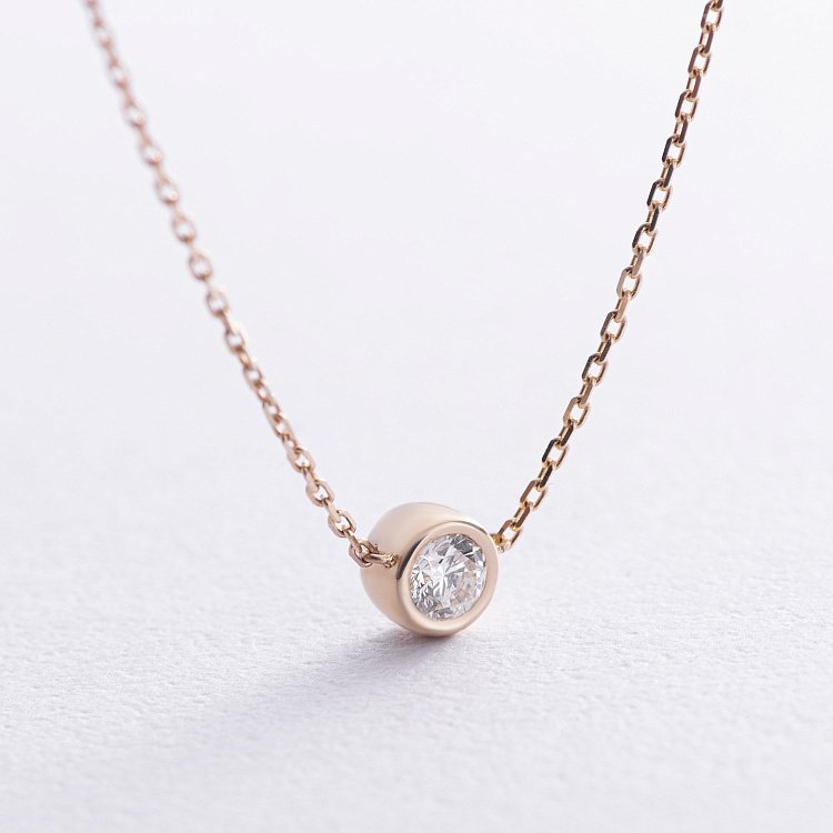 Кольє у жовтому золоті з діамантом 719123121 від ювелірного магазину Онікс - 3