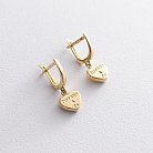 Золоті сережки "Сердечка" с03869 от ювелирного магазина Оникс
