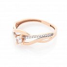 Золотое помолвочное кольцо с фианитами к03342 от ювелирного магазина Оникс - 1