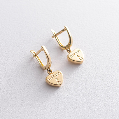 Золоті сережки "Сердечка" с03869