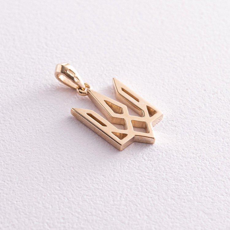 Підвіска "Герб України - Тризуб" в жовтому золоті п03717 від ювелірного магазину Онікс - 2