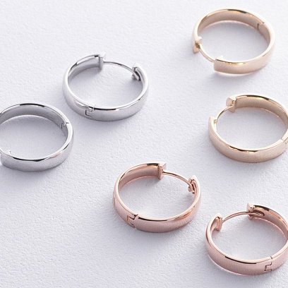 Серьги - кольца в красном золоте с08673 №7