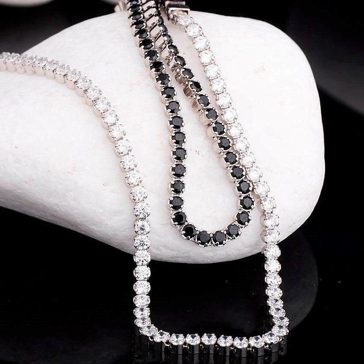 Женский браслет из белого золота с фианитами б01686 от ювелирного магазина Оникс - 2