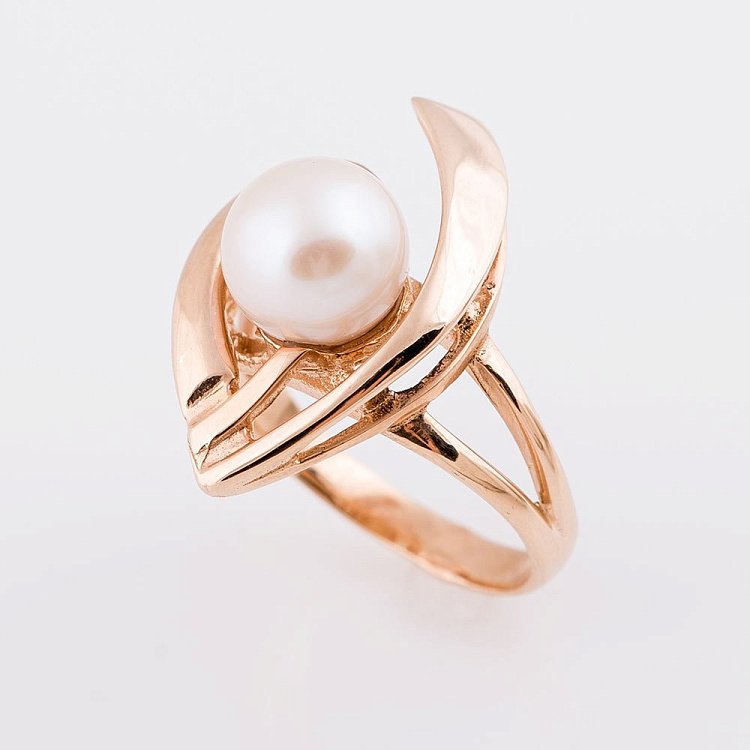 Золота каблучка з культ. прісн. перлами к02190 від ювелірного магазину Онікс - 2