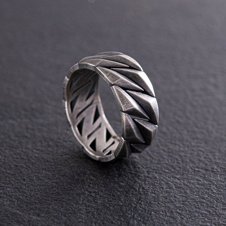 Серебряное кольцо "Кубинская цепочка" 112685 от ювелирного магазина Оникс - 6