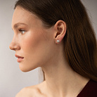 Золотые серьги - пусеты с бриллиантами 345001121 от ювелирного магазина Оникс - 1