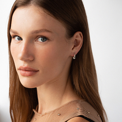 Серебряные серьги - кольца "Ophelie" 123455 №6