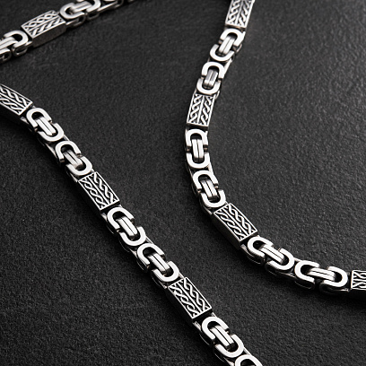 Мужская серебряная цепочка 1823 №2