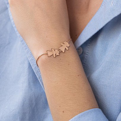 Браслет "Две девочки" в красном золоте (возможна гравировка) з2088 №2