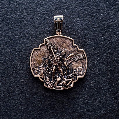 Золотий кулон "Український воїн. Молитва до Архангела Михайла" п03826