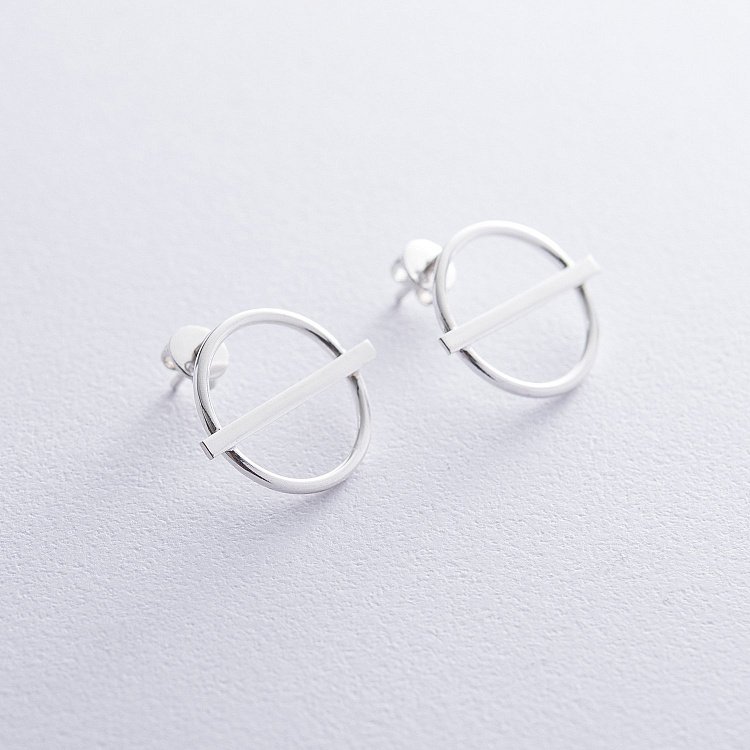 Срібні сережки - пусети "Баланс" 122585 від ювелірного магазину Онікс - 1