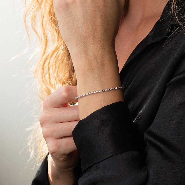 Браслет Теніс у білому золоті з білими діамантами 518731521 від ювелірного магазину Онікс - 3