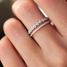 Двойное кольцо в белом золоте с бриллианты кб0465ca от ювелирного магазина Оникс - 3