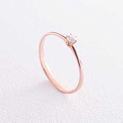 Заручальна золота каблучка з діамантом 227732421