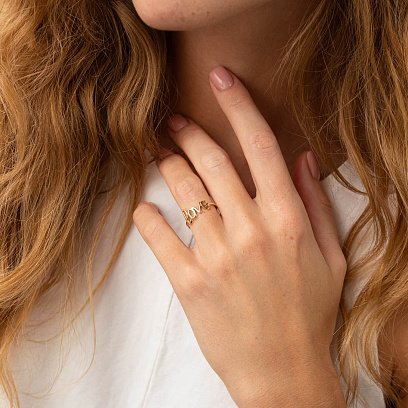 Кольцо "Love" в желтом золоте к07093 №5