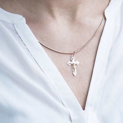 Золотий православний хрестик п02442 №2