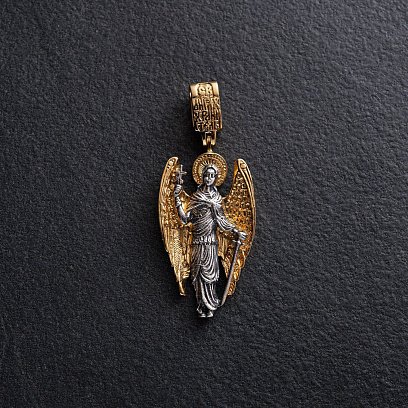 Серебряная подвеска "Ангел" с позолотой 132226 №5