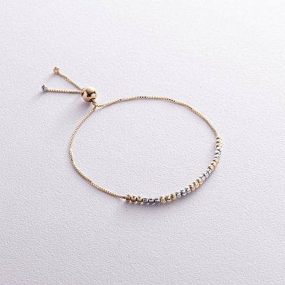 Браслет "Кульки" (жовте, біле золото) б04787