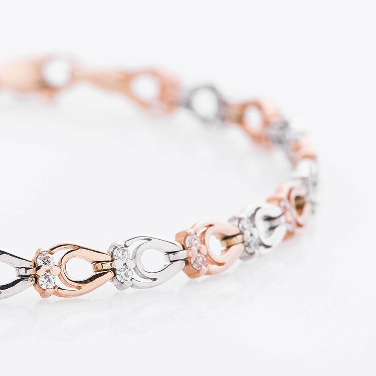 Золотой браслет (фианиты) б00357 от ювелирного магазина Оникс - 3