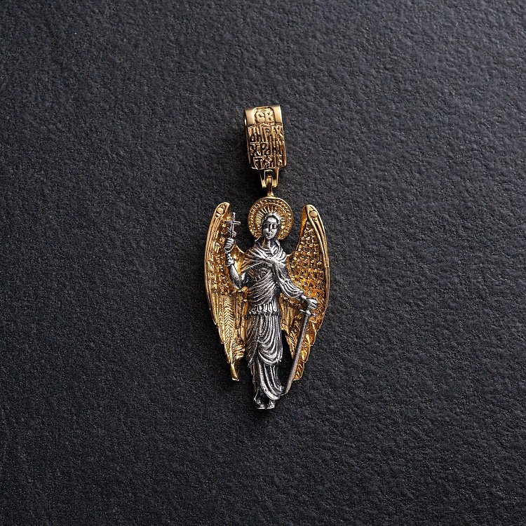 Серебряная подвеска "Ангел" с позолотой 132226 от ювелирного магазина Оникс - 4