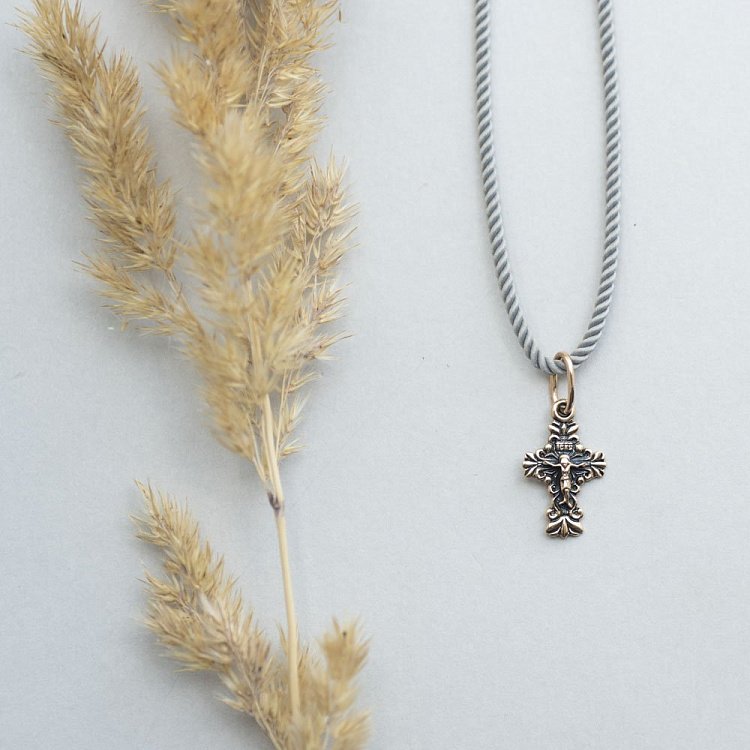 Православный крест "Распятие. Спаси и Сохрани" (чернение) п01229 от ювелирного магазина Оникс - 2