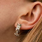 Сережки "Rosie" з фіанітами (жовте, біле золото) ﻿с09167 от ювелирного магазина Оникс - 3