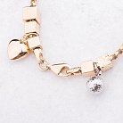 Ексклюзивний золотий браслет з серцями і кулею б02220 от ювелирного магазина Оникс - 2