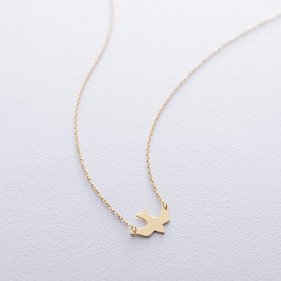 Срібне кольє "Ластівка" з позолотою 18973 №11