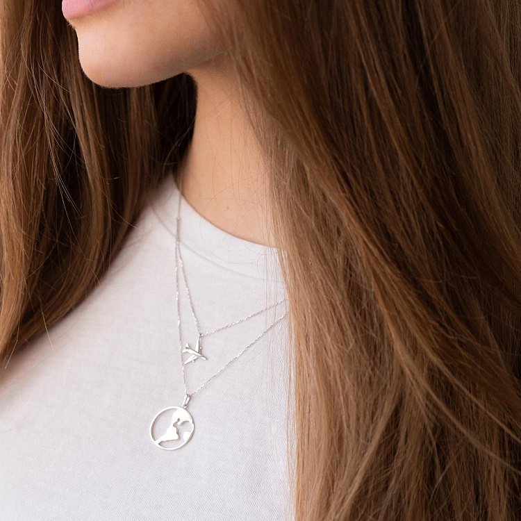 Кольє в білому золоті "Навколосвітня подорож" кол01686 від ювелірного магазину Онікс - 1