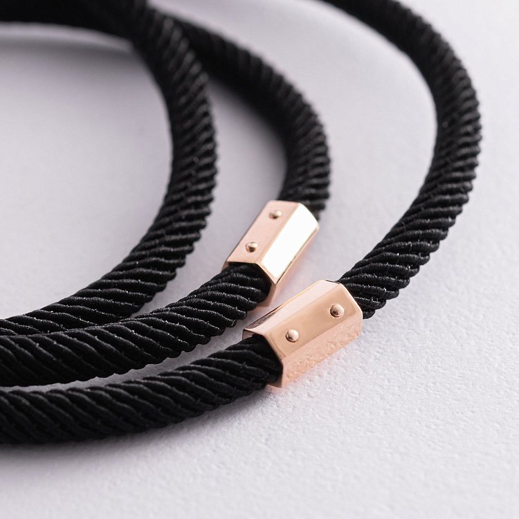 Шелковый шнурок с золотой застежкой Ш0005-4в/д4 от ювелирного магазина Оникс - 2