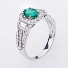 Помолвочное кольцо с бриллиантами и изумрудом doubk458 от ювелирного магазина Оникс