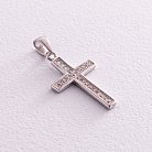 Хрестик зі срібла (родій, фіаніти) 131591 от ювелирного магазина Оникс